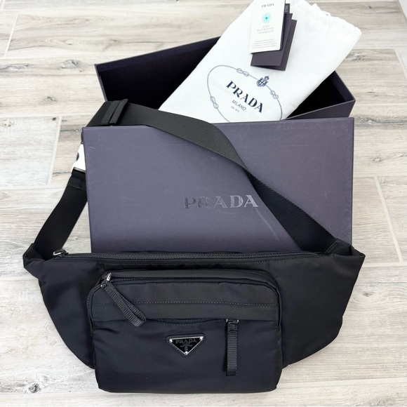 Prada Other - Prada Black Large Nylon Waist Belt Crossbody Bag